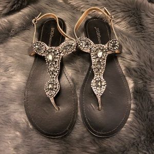 Black jewel sandals